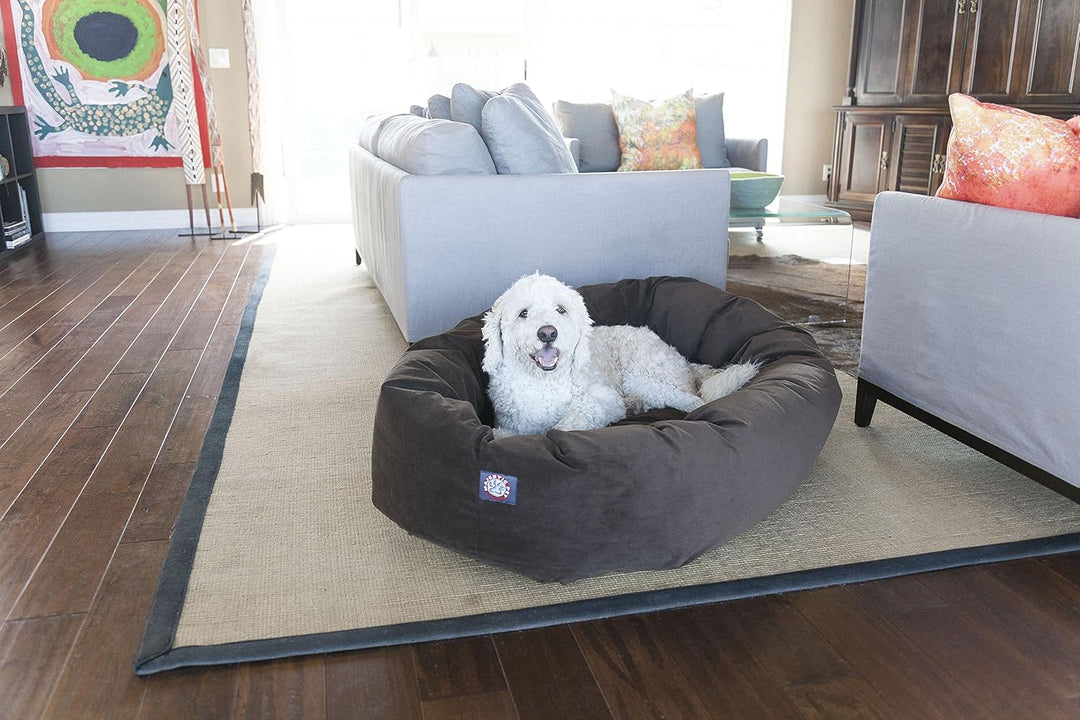 Majestic Pet Hundebett in Bagel-Form, 132,08 cm, Schokoladenbraun, Wildleder, Products Schokoladenbr