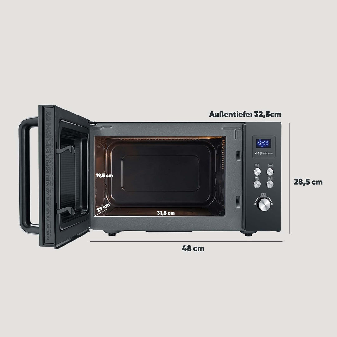 SEVERIN 2-in-1 Mikrowelle mit Glasboden und Grill, Mikrowellengerät zum Auftauen und Erhitzen, Mikro