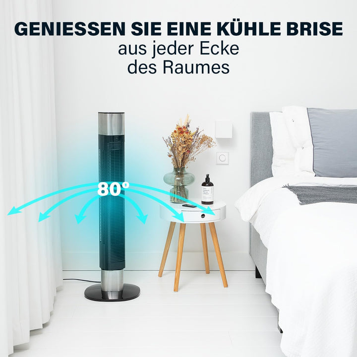 Princess Geräuscharmer Turmventilator - Höhe 103 cm - 3 Modi & 3 Geschwindigkeiten - Oszillation - S