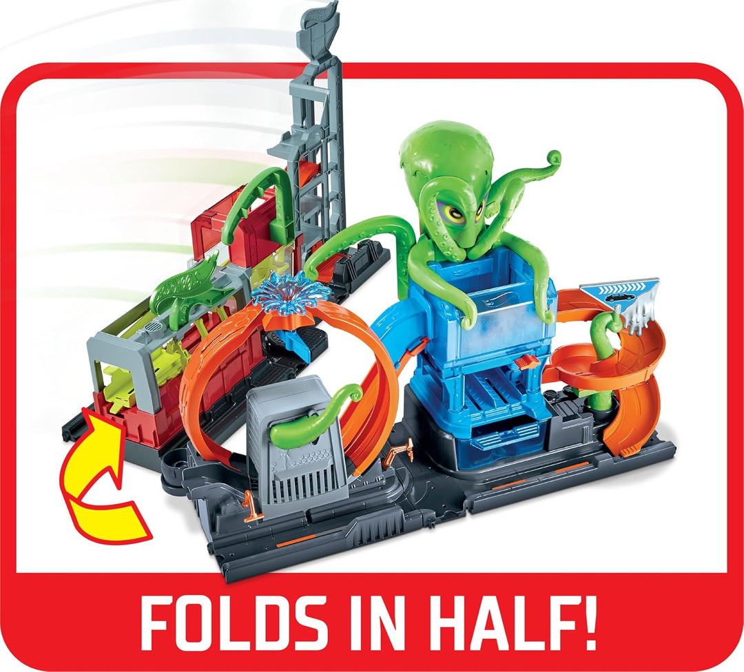 Hot Wheels HBY96 - City Color Reveal Ultimative Auto-Waschanlage Spielset mit Wassertanks und 1 Farb