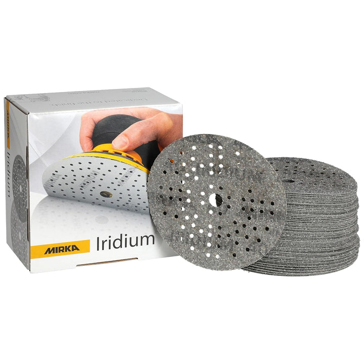 Mirka Iridium Premium-Schleifpapier Ø 125mm Klett 89-Loch, Korn 40, 50 Stk/Zum Schleifen von Lack, S