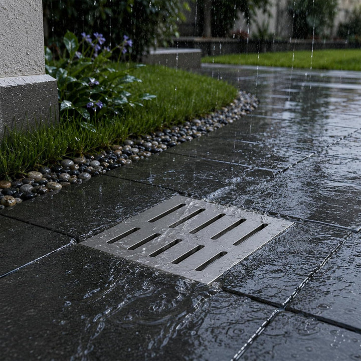 Edelstahl Bodenablauf Abdeckung mit Rahmen - Abflussgitter Quadratische Bodenablaufabdeckung 200 x 2
