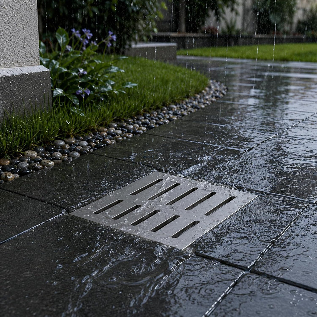 Bodenablauf Abdeckung, Abflussgitter Quadratische Bodenablaufabdeckung | mit Rahmen Edelstahl 200 x