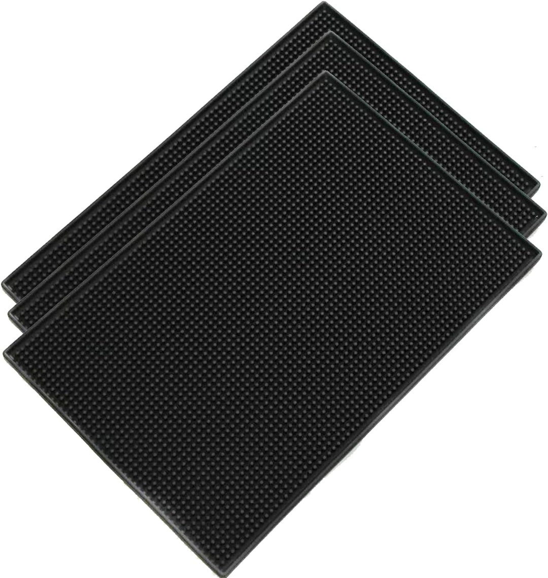 Homtone 3 Stück Gummi Überlaufmatte, Wasserdicht Schwarze rutschfeste Gummi Barmatte, Bar Service Sp