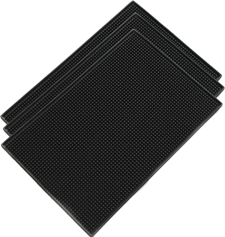 Homtone 3 Stück Gummi Überlaufmatte, Wasserdicht Schwarze rutschfeste Gummi Barmatte, Bar Service Sp