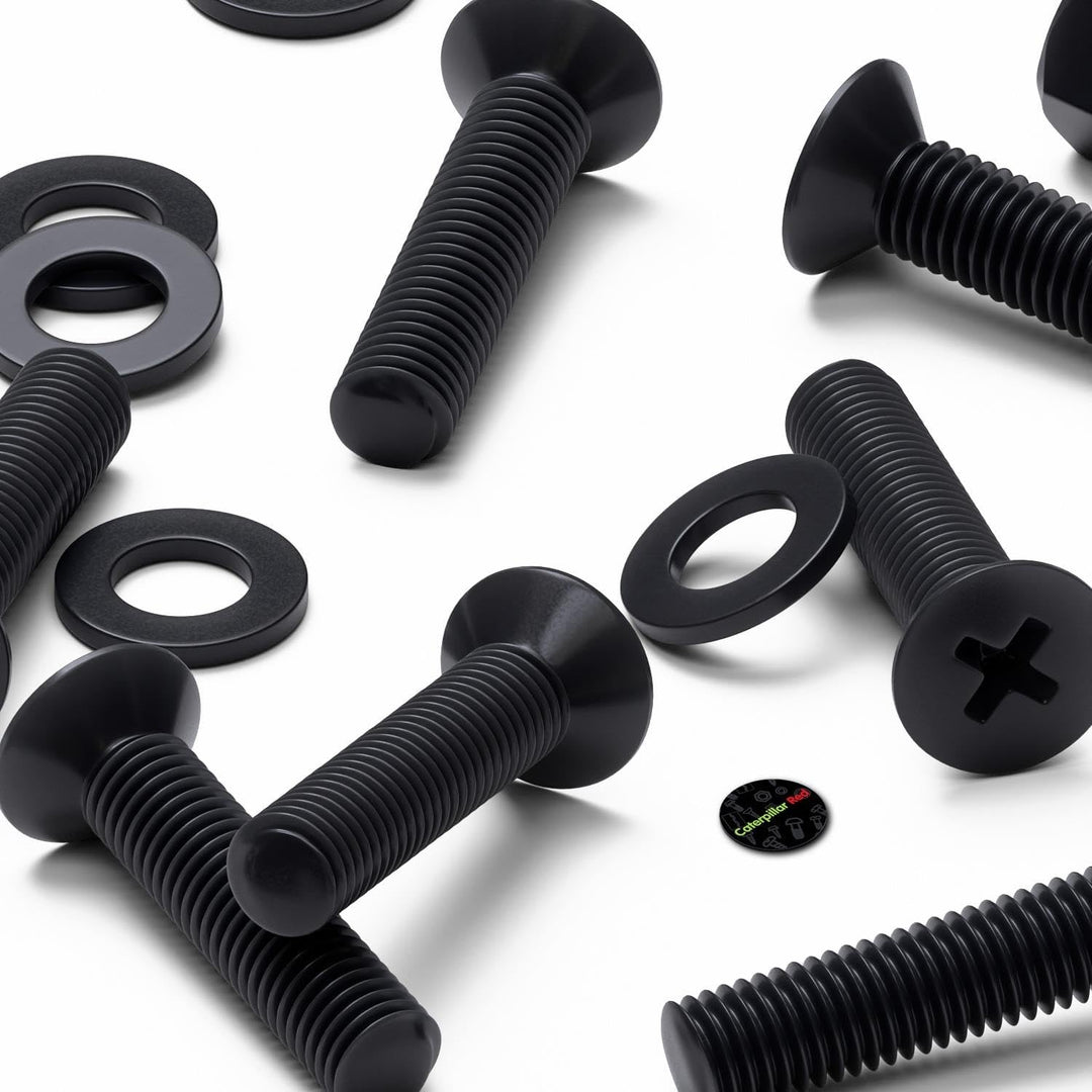 50 x Schwarze Nylon Senkschrauben, Maschinenschrauben, M5 x 20mm, Kunststoffschrauben, Muttern & Unt