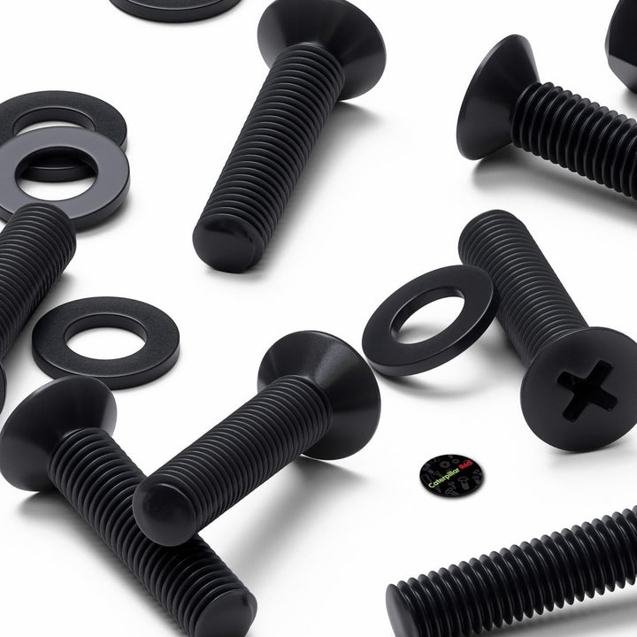 50 x Schwarze Nylon Senkschrauben, Maschinenschrauben, M5 x 20mm, Kunststoffschrauben, Muttern & Unt