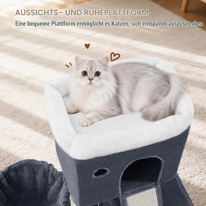 Kratzbaum Klein, 82 cm Hoch Katzenkratzbaum, Katzenbaum Klein mit 2 Gemütlichen Höhlen, 1 Plattform,