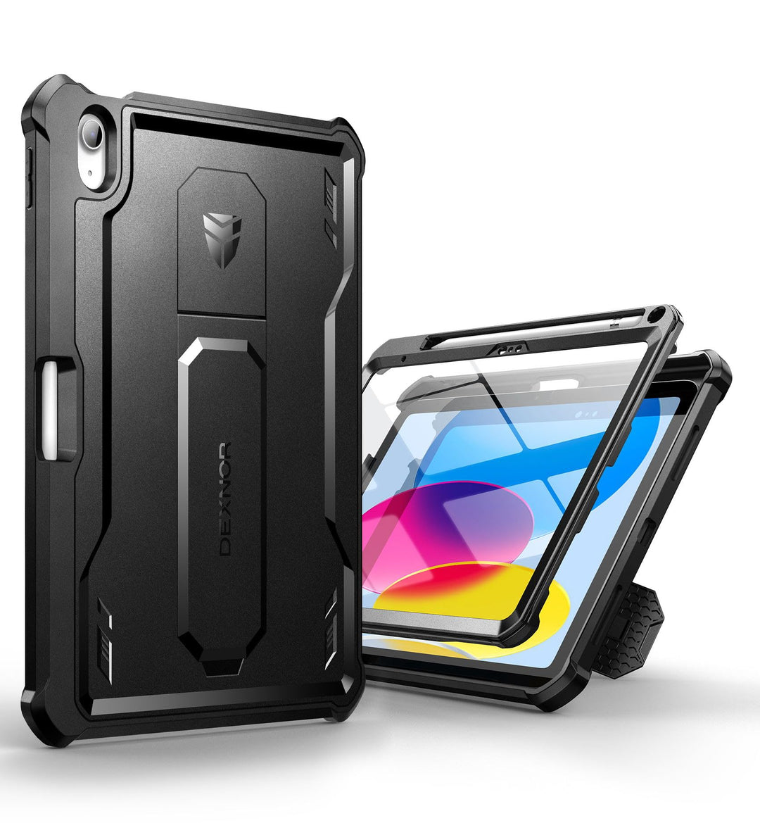Dexnor Hülle für iPad 10 Generation (2022 Release), 360-Schutz-Ganzkörper-Fall mit eingebautem Displ