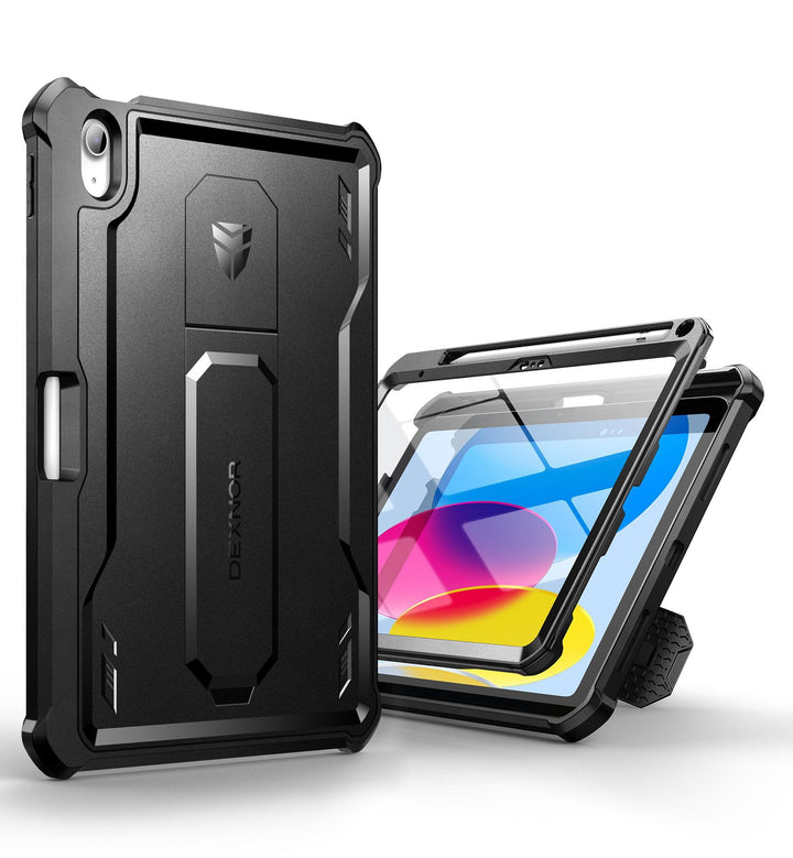 Dexnor Hülle für iPad 10 Generation (2022 Release), 360-Schutz-Ganzkörper-Fall mit eingebautem Displ