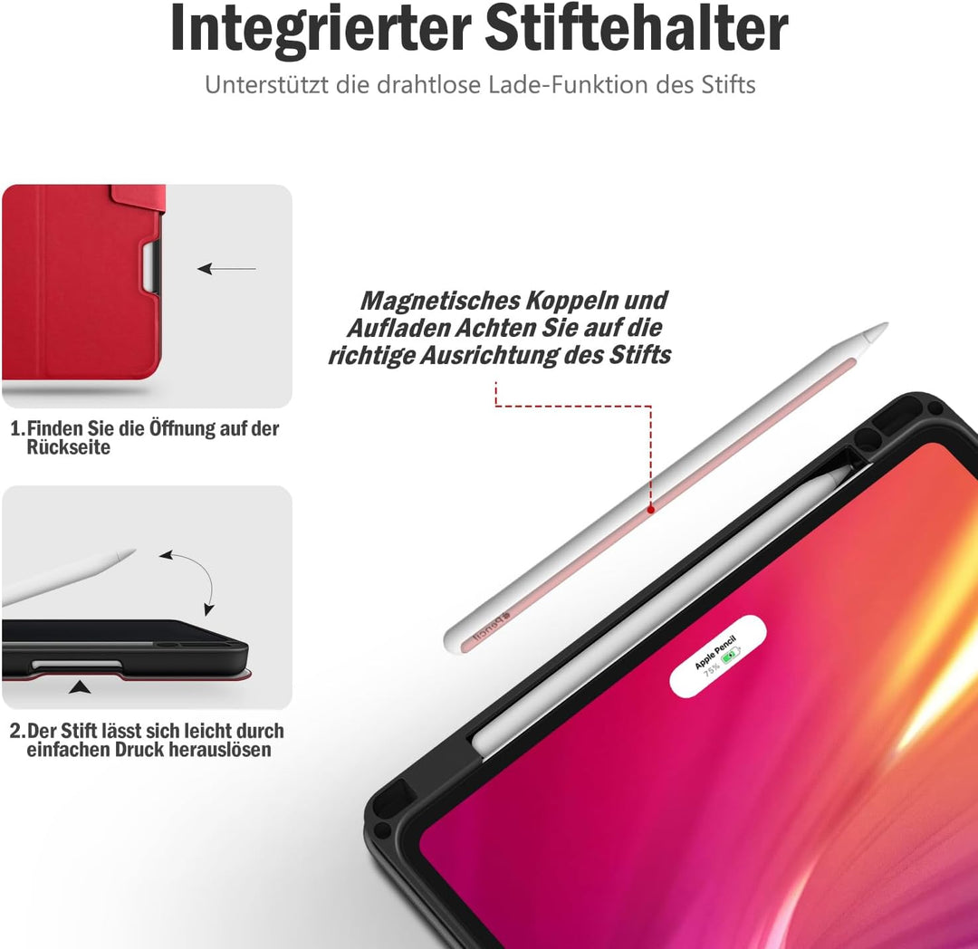 Antbox Hülle für iPad Air 5./4. Generation 2022/2020 iPad 10.9 Zoll mit Stifthalter Apple Pencil Hal