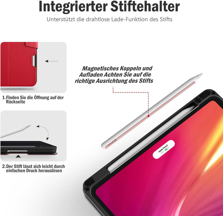 Antbox Hülle für iPad Pro 11 2022 (4. Generation)/2021(3. Gen)/2020(2. Gen)/2018 mit stifthalter App