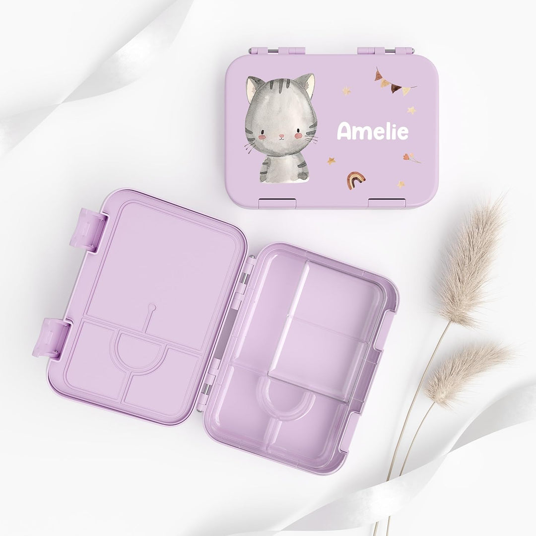 OT MB 2115 Personalisierte Kinder Brotdose mit Name - Lunchbox mit Fächern und Unterteilung - Gesche