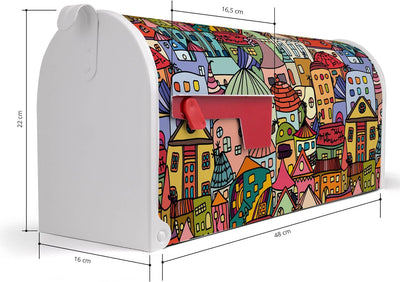 banjado® Amerikanischer Briefkasten - US Mailbox/Letterbox mit Motiv Funky Town 51x22x17cm - Postkas