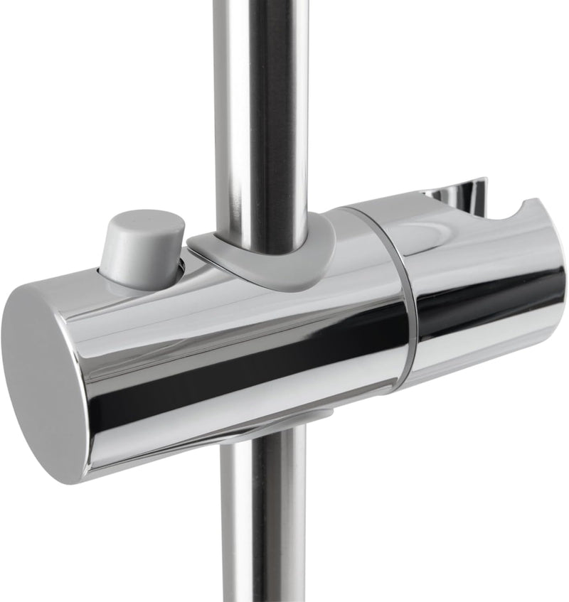 aquaSu® Brausestange Quintao | 60 cm Länge | mit Gleiter | Ø 25 mm | Kleben oder Bohren | aus Metall