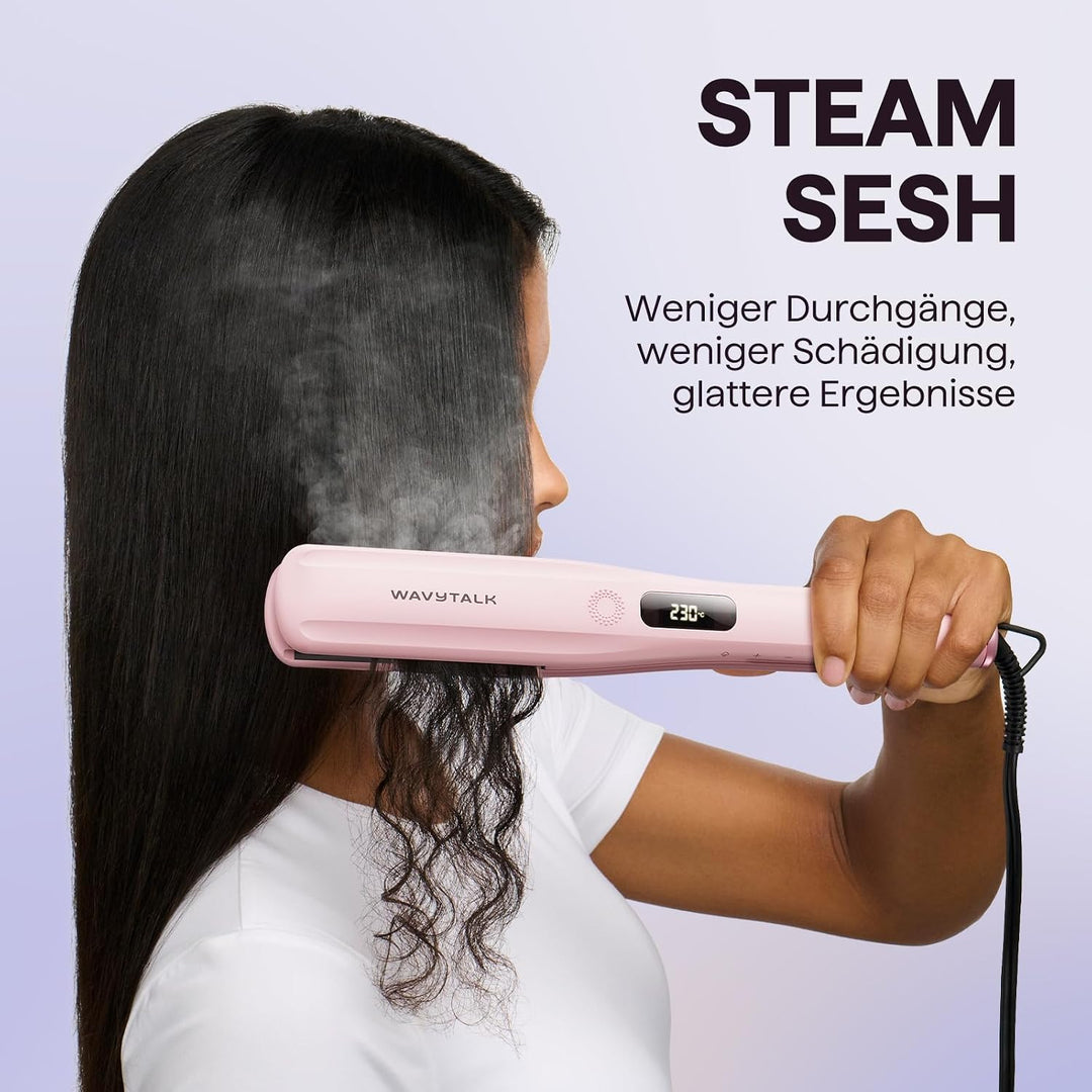 Wavytalk Dampf-Glätteisen Haarglätter für Schnell einen Seidig Glattes Haar