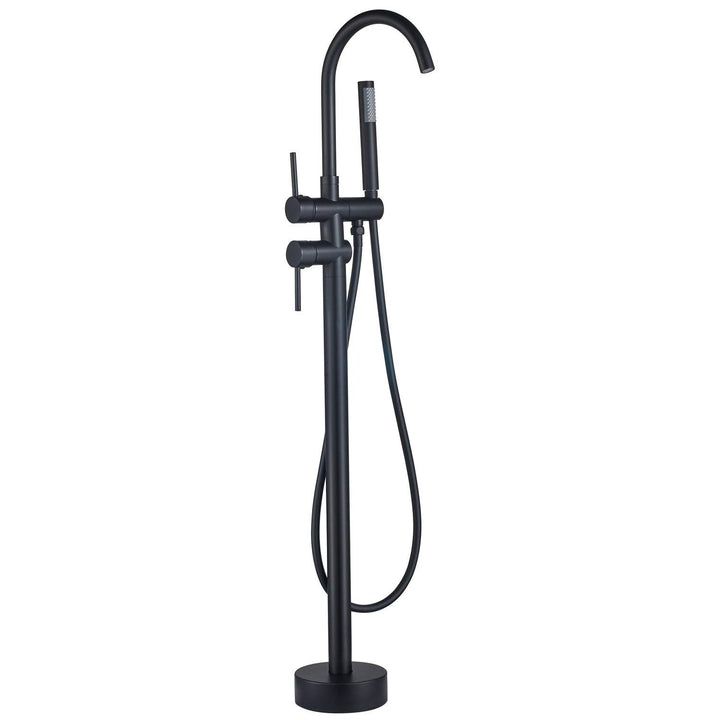 SHUNLI Badewannenarmatur Wannenbatterie Badewannenhahn mit Handbrause Badewanne Wasserhahn (Schwarz)
