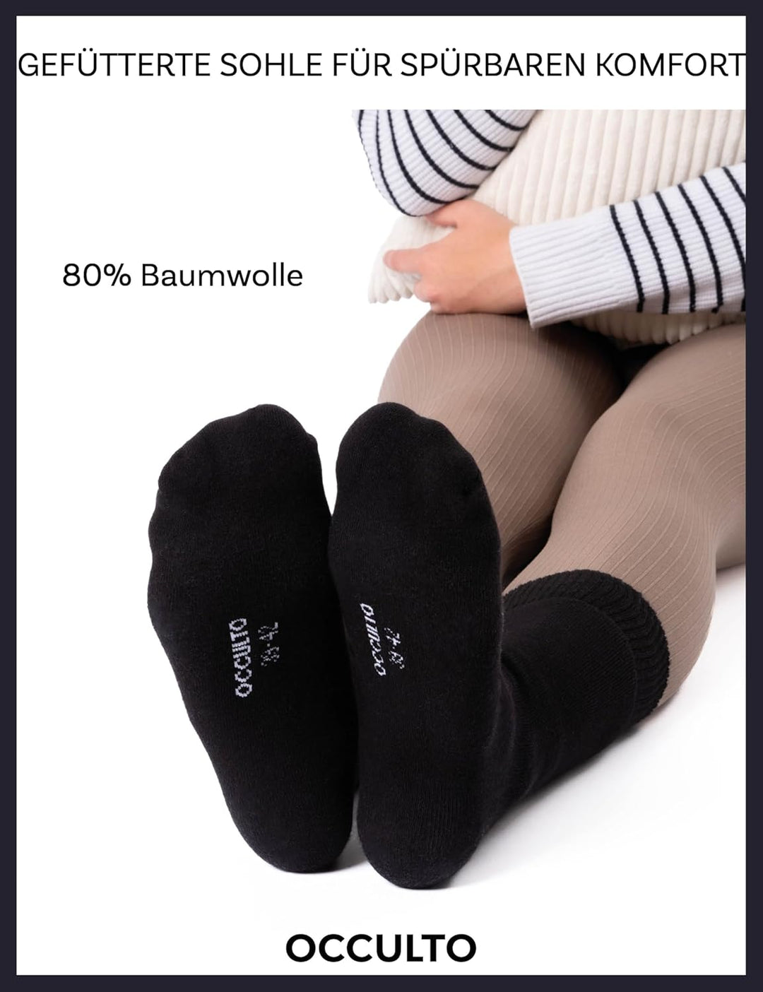 Occulto Damen Warme Thermosocken 6er Pack (Modell: Smilla) 35-38 Schwarz, 35-38 Schwarz