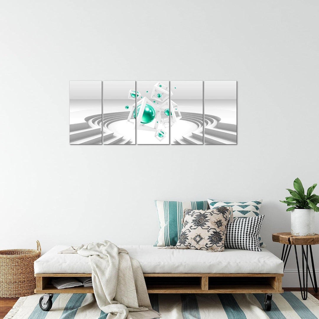 Runa Art Bild 3D Abstrakt Wandbilder auf Vlies Leinwand 5 Teilig Wanddekoration Wohnzimmer 010956a 1