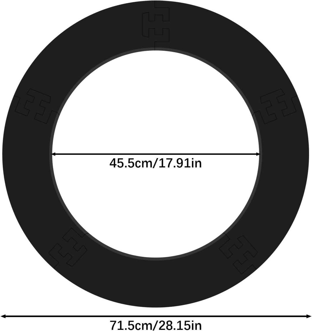 Dartscheibe Schutzring Innerer Kreis 45.5cm Aussenring 72cm,5pcs Eva Dartscheibe Umrandung, Dartboar