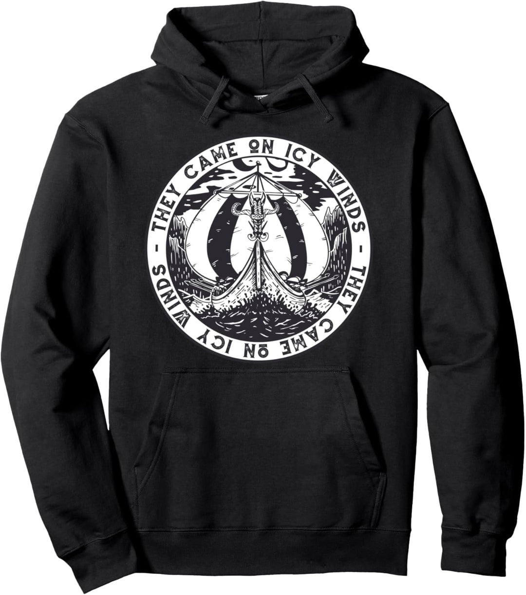 Wikinger Schiff, Eisiger Wind, Meer, Segeln Boot Odin, Pullover Hoodie