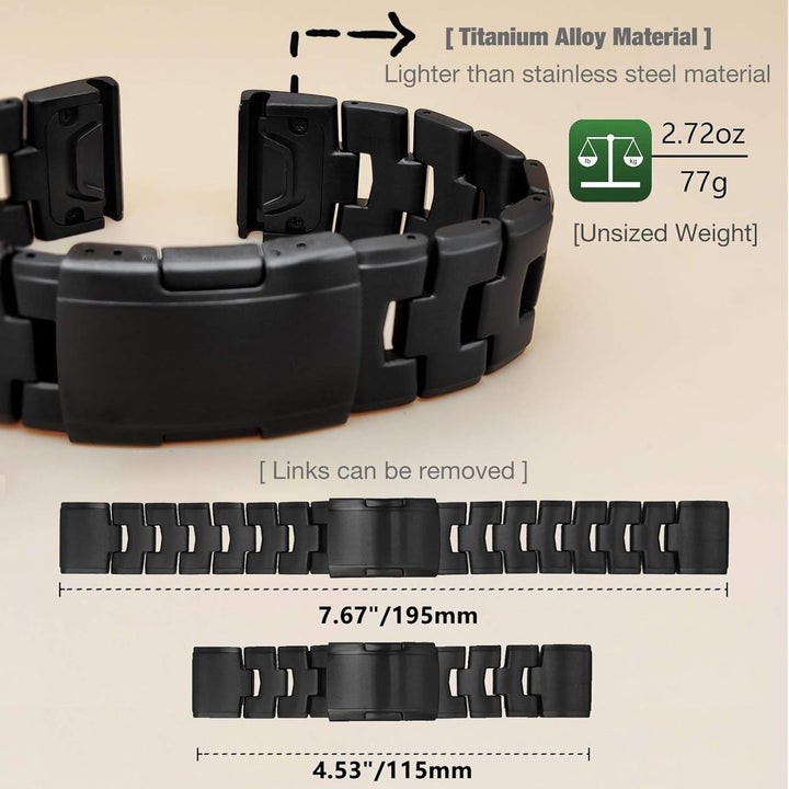 YOOSIDE Titan Stahl Armband für Fenix 7/ EPIX 2/ Fenix 6 / Fenix 5, QuickFit 22mm Verstellbares Meta