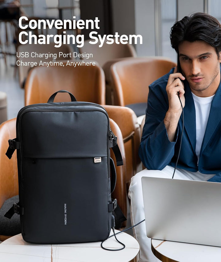 MARK RYDEN Business Rucksack Erweiterbar 25L-40L Hydrophobes Gewebe zum Mitnehmen Laptop für 17,3-Zo