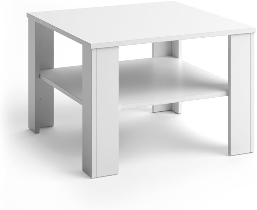 Vicco Couchtisch Homer, Weiss, 60 x 42 cm Weiss 60x42x60 cm, Weiss 60x42x60 cm