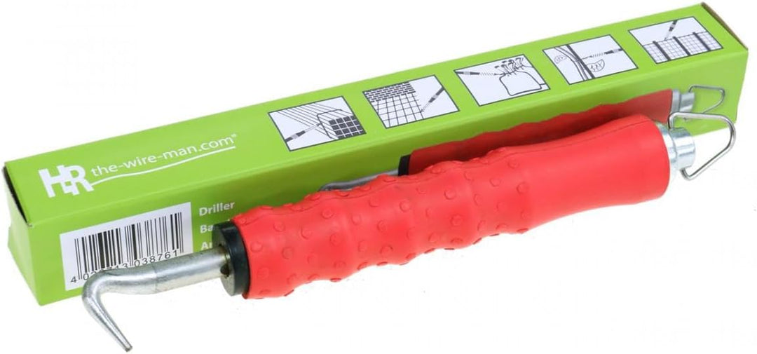 Drahtdriller DrillMaster Twister Mini Rot 20cm - Bindedrahtwerkzeug für Floristik, Garten & Heimwerk