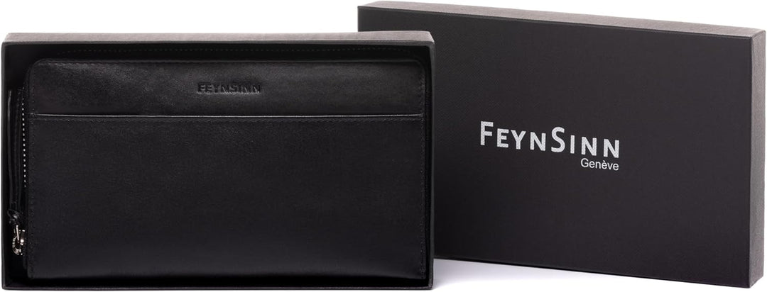 FEYNSINN grosse Geldbörse Damen echt Leder - Portemonnaie Stars - Geldbeutel Damentasche - Ledergeld