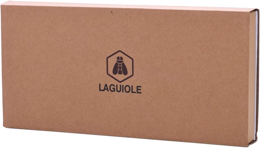 LAGUIOLE - Laguiole 426848 Set mit 4 Edelstahl-Steakmessern (24,3 cm) mit braunem Bambusholzgriff -