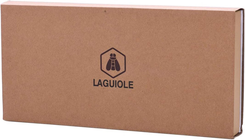 LAGUIOLE - Laguiole 426848 Set mit 4 Edelstahl-Steakmessern (24,3 cm) mit braunem Bambusholzgriff -