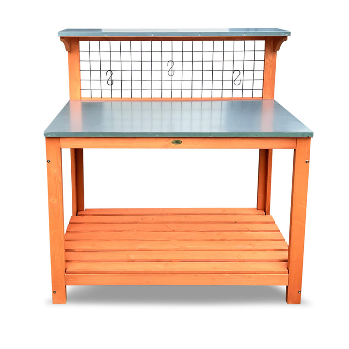 Habau 695 Gartentisch mit verzinkter Arbeitsplatte, Natur 101 x 55 x 117
