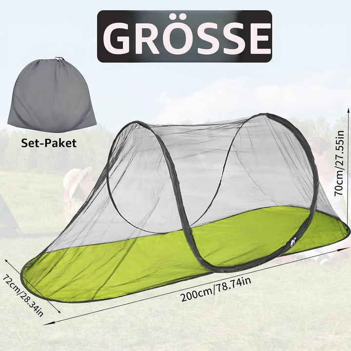 Moskitonetz Reise Faltbares Pop-Up – Mosquito Netz Bett 200x72x70cm Ultralight 360° Schutz, 210D Oxf