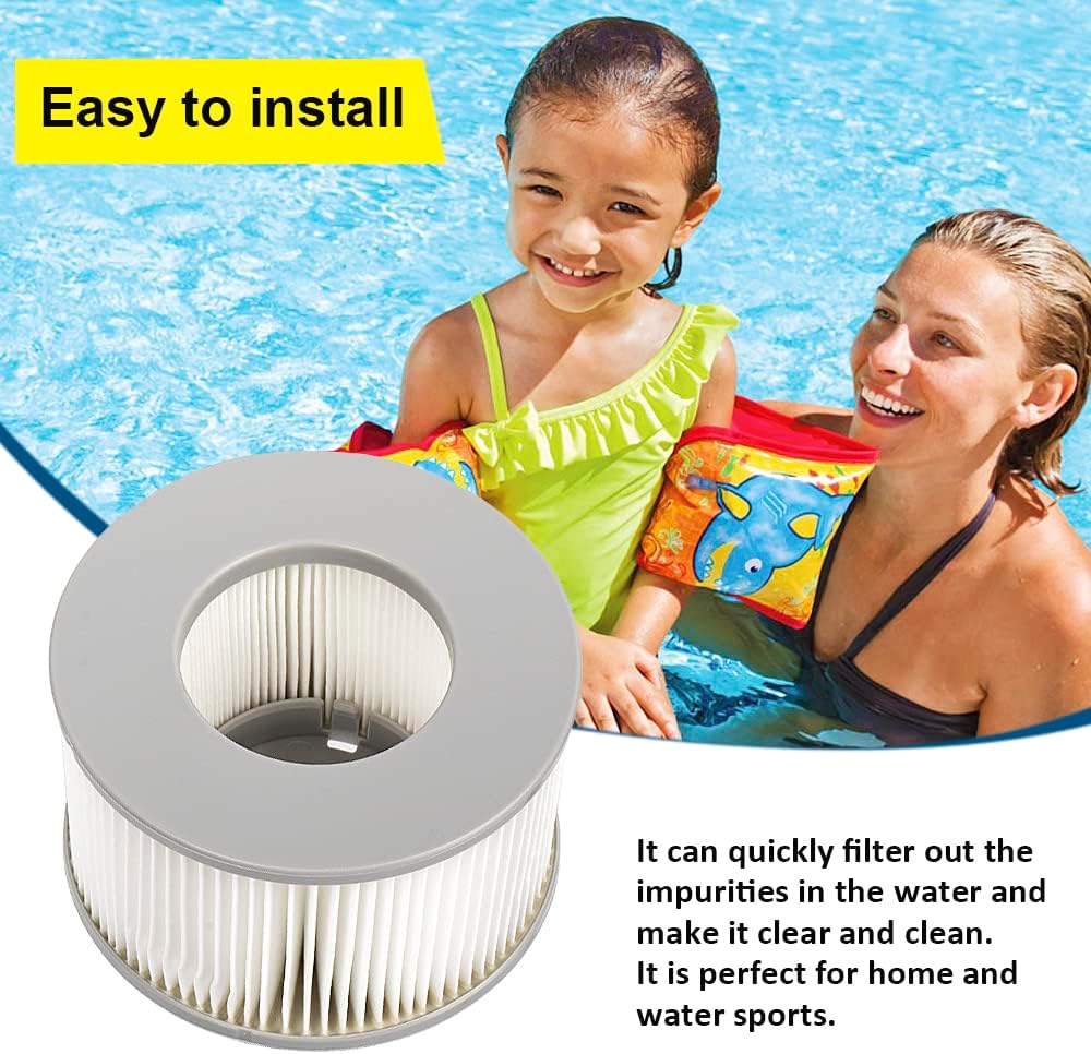 YanBan 6 Set Whirlpool-Filter + Schraub-in-Basisadapter für MSpa aufblasbare Pools, verbesserte Vers