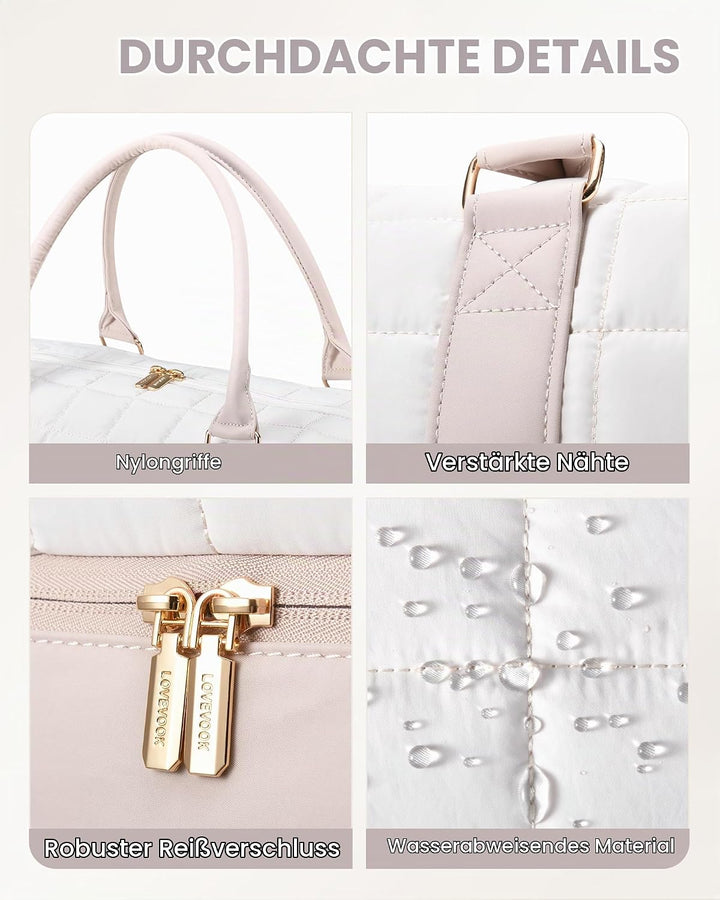 LOVEVOOK Reisetasche Damen, Leicht Puffer Weekender Handgepäck Tasche Kliniktasche Geburt Krankenhau