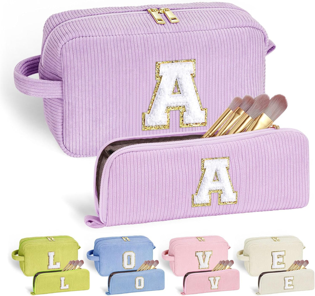 Parima Kosmetiktasche für Mädchen Damen - Lila Cord Kosmetiktasche Reise Kulturbeutel Schminktasche