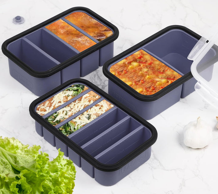 webake Silikonformen Einfrieren Mit Deckel 3 Stück 120ml 250ml 500ml | Suppen Einfrieren Behälter Si