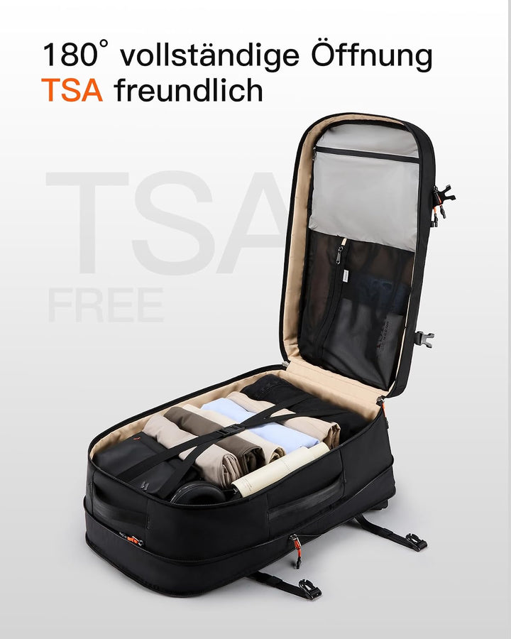 Inateck Leichter Reiserucksack 38.5-46L, Erweiterbarer Handgepäck Rucksack | Spritzwassergeschützt T