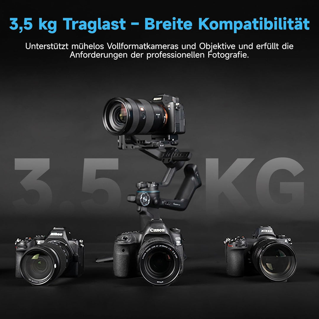 FeiyuTech [Offizielle] SCORP-C2 3-Achsen-Kamerastabilisator Gimbal mit KI-Tracking 4.0, Tastenbedien