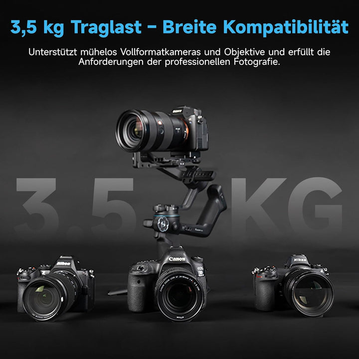 FeiyuTech [Offizielle] SCORP-C2 3-Achsen-Kamerastabilisator Gimbal mit KI-Tracking 4.0, Tastenbedien