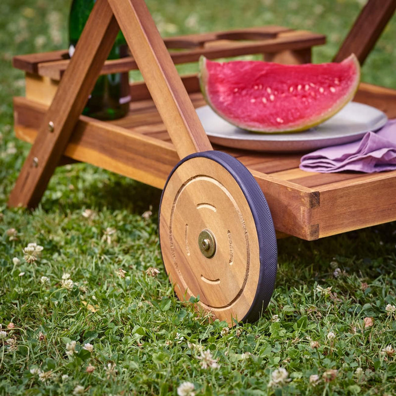 Casaria Servierwagen mit Rollen FSC®- zertifiziertes Akazien Holz 2 Ebenen Tablett Flaschenhalter Kü