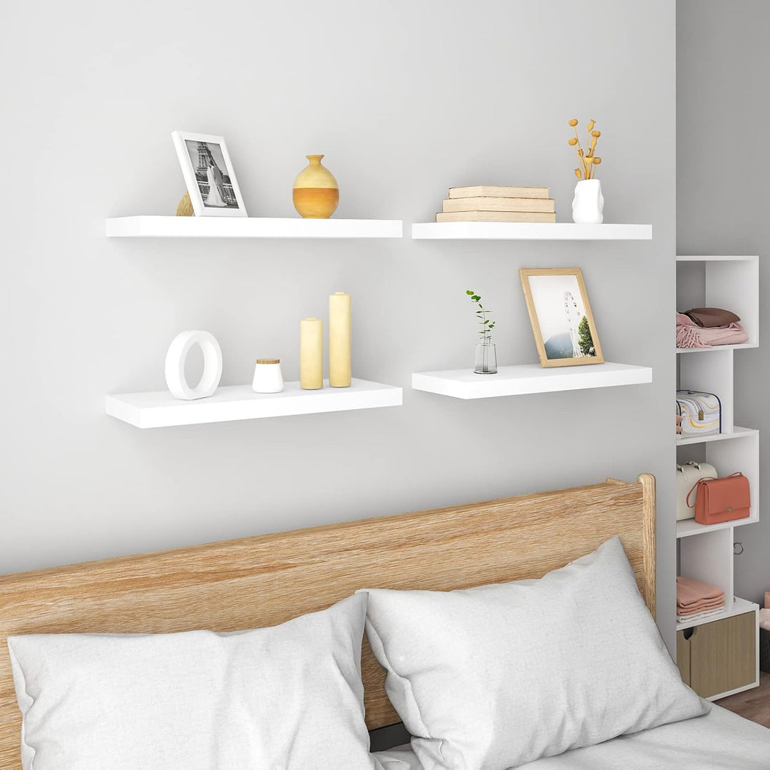WOLTU 4X Wandregal Wandboard Bücherregal Regale für Deko Wandablagen aus MDF Holz, 4er Set Hängerega