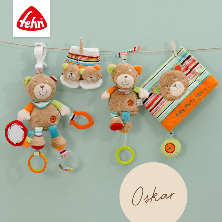 Fehn 091410 Fotobuch Teddy – Weiches Soft-Bilderbuch für 6 Fotos á 10x15 cm – Spielerisch Gesichter