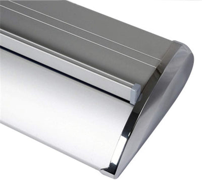 Roll Up Deluxe 100x200cm | Rollup Display ohne Banner, ohne Druck | einseitiges Alu Roll-Up, Silber