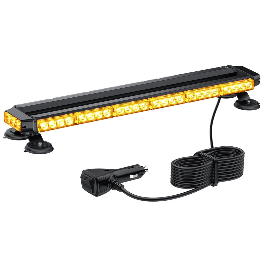 Justech 54LEDs Rundumleuchte 27 Modi Blitzleuchte Schraube Starker Magnet Amber Gelb Decke Licht War