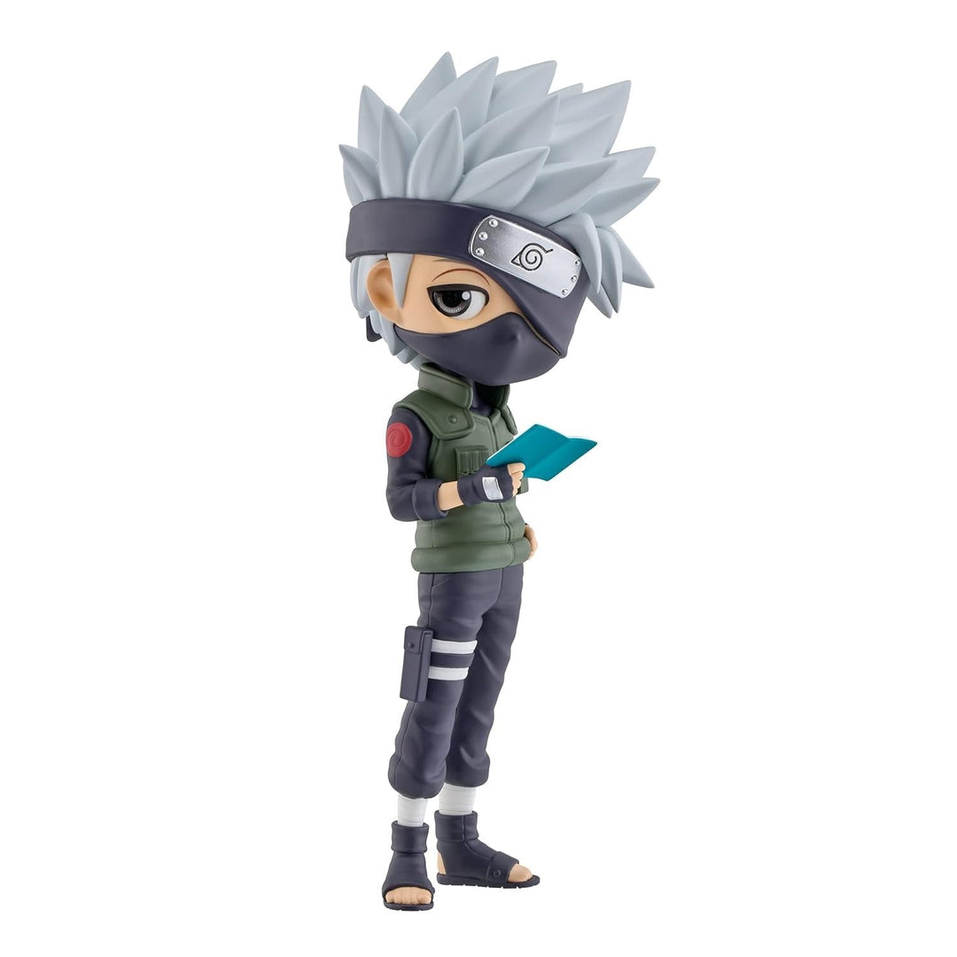 Banpresto Unisex-Adult Naruto Shippuden – Hatake Kakashi Vers.A – Q Posket 15 cm, Black, Estándar
