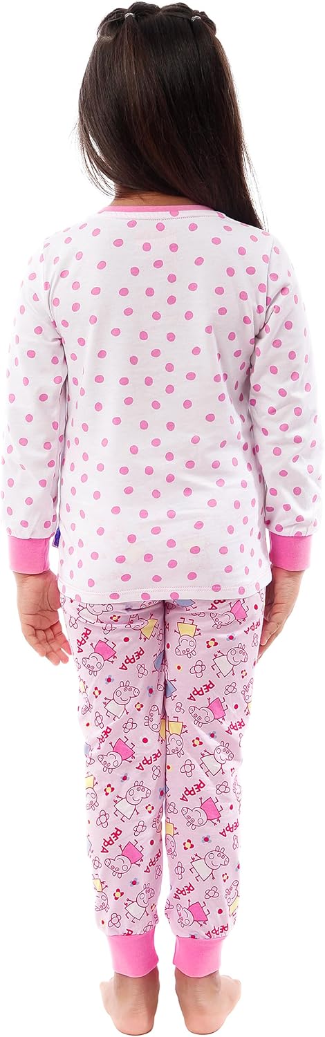 Peppa Wutz Schlafanzug Mädchen | Peppa Pig Schlafanzüge für Mädchen | Blumenmuster Pyjama 110 Mehrfa
