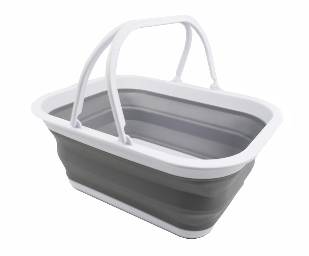 SAMMART 15L Zusammenklappbarer Korb mit Griff - Tragbarer Picknickkorb/Krater für den Aussenbereich