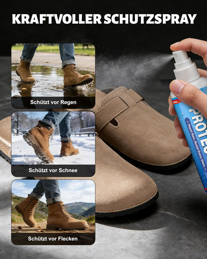 Jevvu Wildleder Reiniger Set mit Imprägnierspray, Wildlederbürste &amp; Mikrofasertuch, Schuhpflege Set